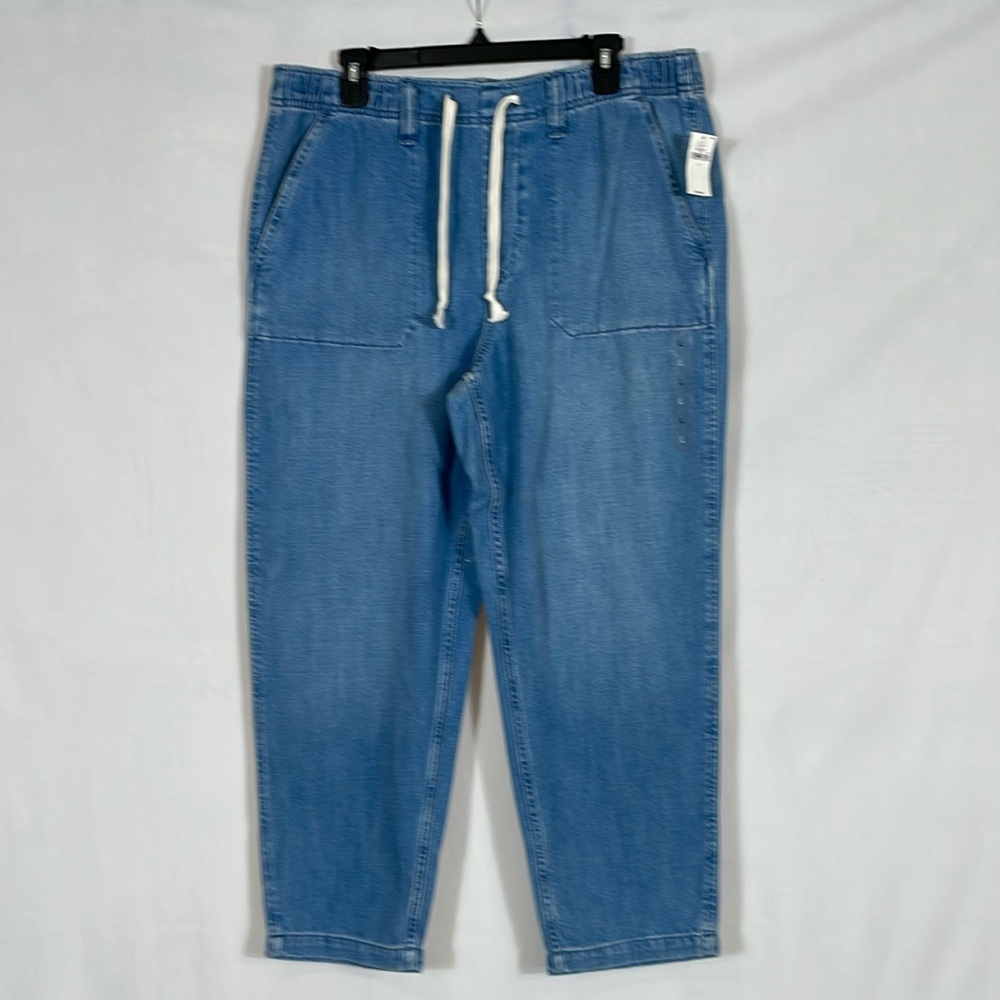 Gap Relaxed Fit Pull On Jeans Size L NWT High Rise Elastic Waist
